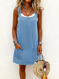 Lisa | Vestido jardineira jeans casual