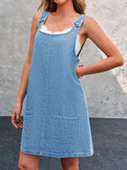 Lisa | Vestido jardineira jeans casual