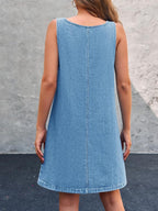 Lisa | Vestido jardineira jeans casual