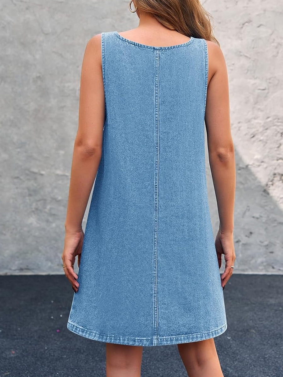 Lisa | Vestido jardineira jeans casual