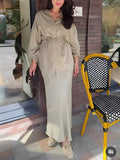 Conjunto de camisa con cordón ajustable y falda Lila