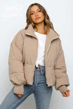 Marnie | Women Cropped Quilted Zip Puffer Jacket